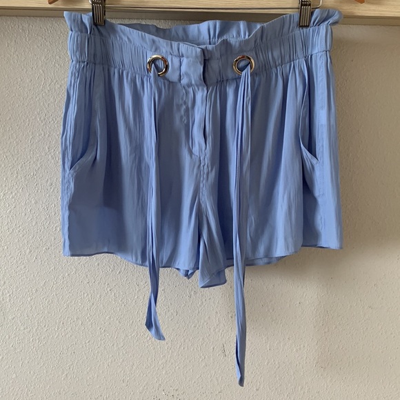 🛑SOLD🛑 Ramy Brook Peggy Paperbag Shorts Blue Size Large - Picture 3 of 7